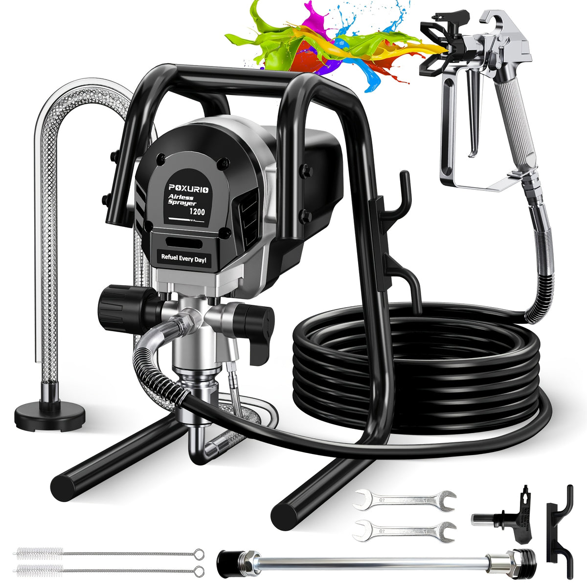 1200W Heavy-Duty Airless Paint Sprayer, 3300PSI High Pressure And 40.58oz/Min High Flow for Fast Painting, Up to 30% More Coverage with Less Overspray, for House Painting, Interior/Exterior Walls, Fences, Furniture. Gift for Father, Dad And Husband