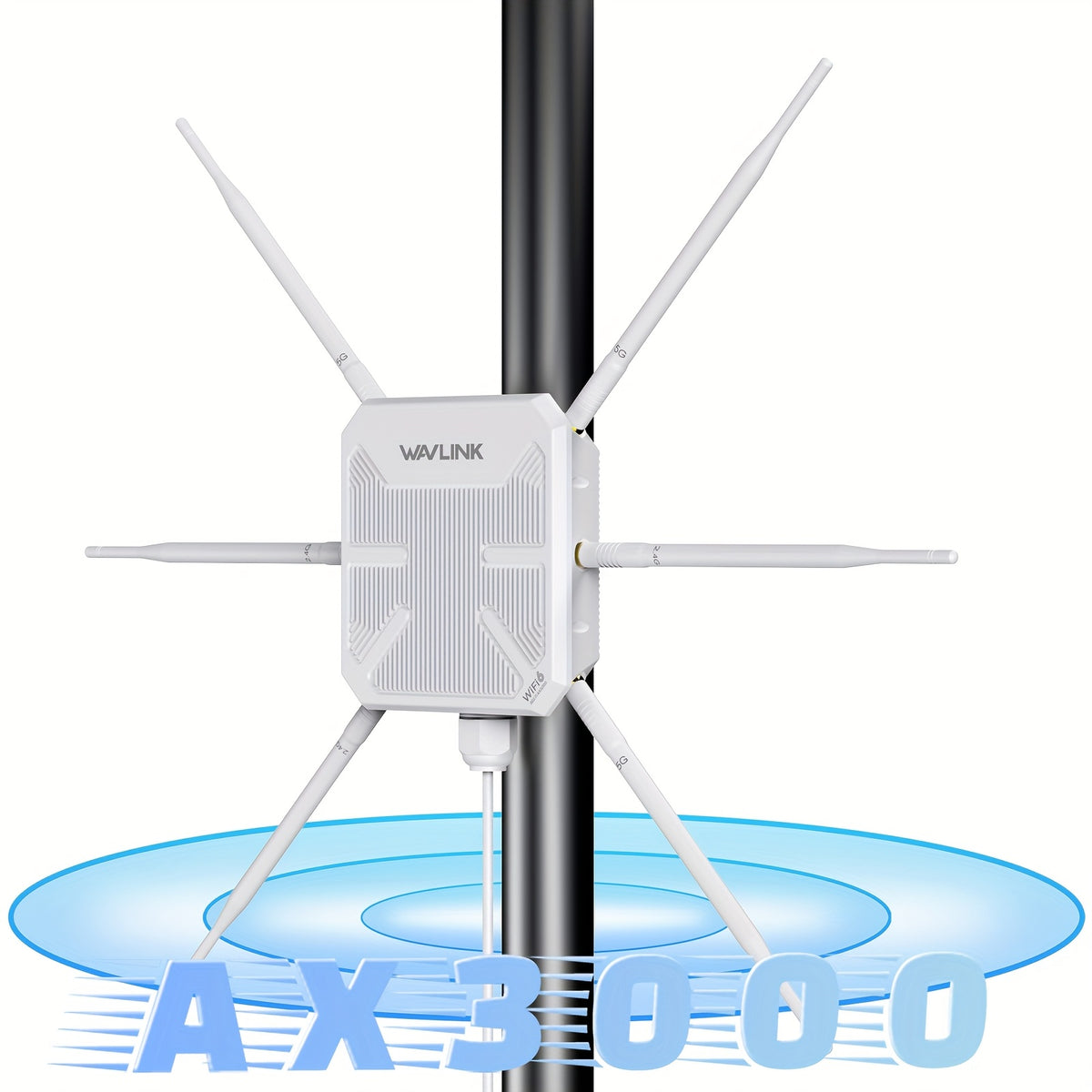 WAVLINK WiFi6 Access Point, Dual Band 2.4G+5G AX3000 Long Range WiFi Mesh Extender with PoE/6x7dBi High-gain Antennas/Signal Booster Amplifier
