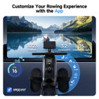 Row Machine with Comfortable Seat, Quiet Rowing Machines for Home, Magnetic Rower with 16-Level Resistance & 350LB Weight Capacity, Support Tablet Holder, Foldable Rowing Machine, Rowing Exercise Equipment, Rowing Machine Exercise, Cardio Workout, Indoor