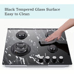Gas Cooktop for Everyday Meal Preparation, 24-Inch Four-Burner Design for Kitchen Cooking Tasks