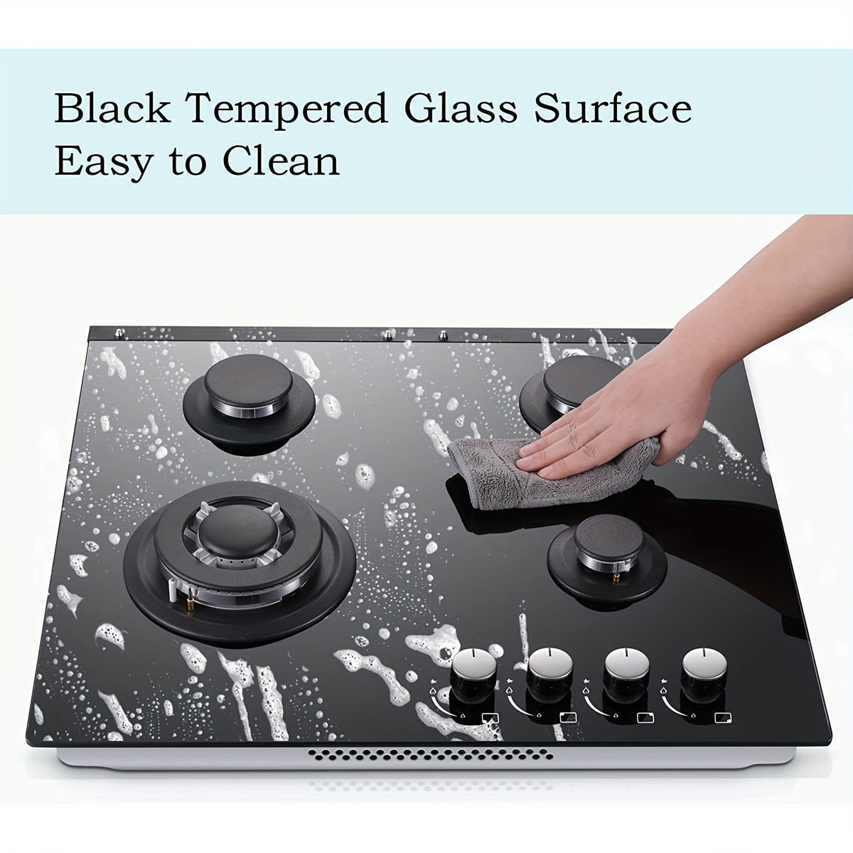 Gas Cooktop for Everyday Meal Preparation, 24-Inch Four-Burner Design for Kitchen Cooking Tasks