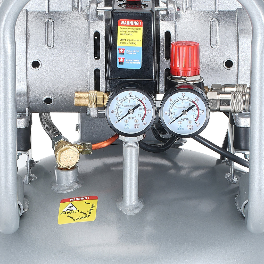 VEVOR 13 Gallon Air Compressor, 2HP 4.6 SCFM90PSI Oil Free Air Compressor Tank with 125PSI Max Pressure, 66dB Ultra-Quiet Compressor for Tire Inflation, Auto Repair, Woodwork Nailing, Spray Painting