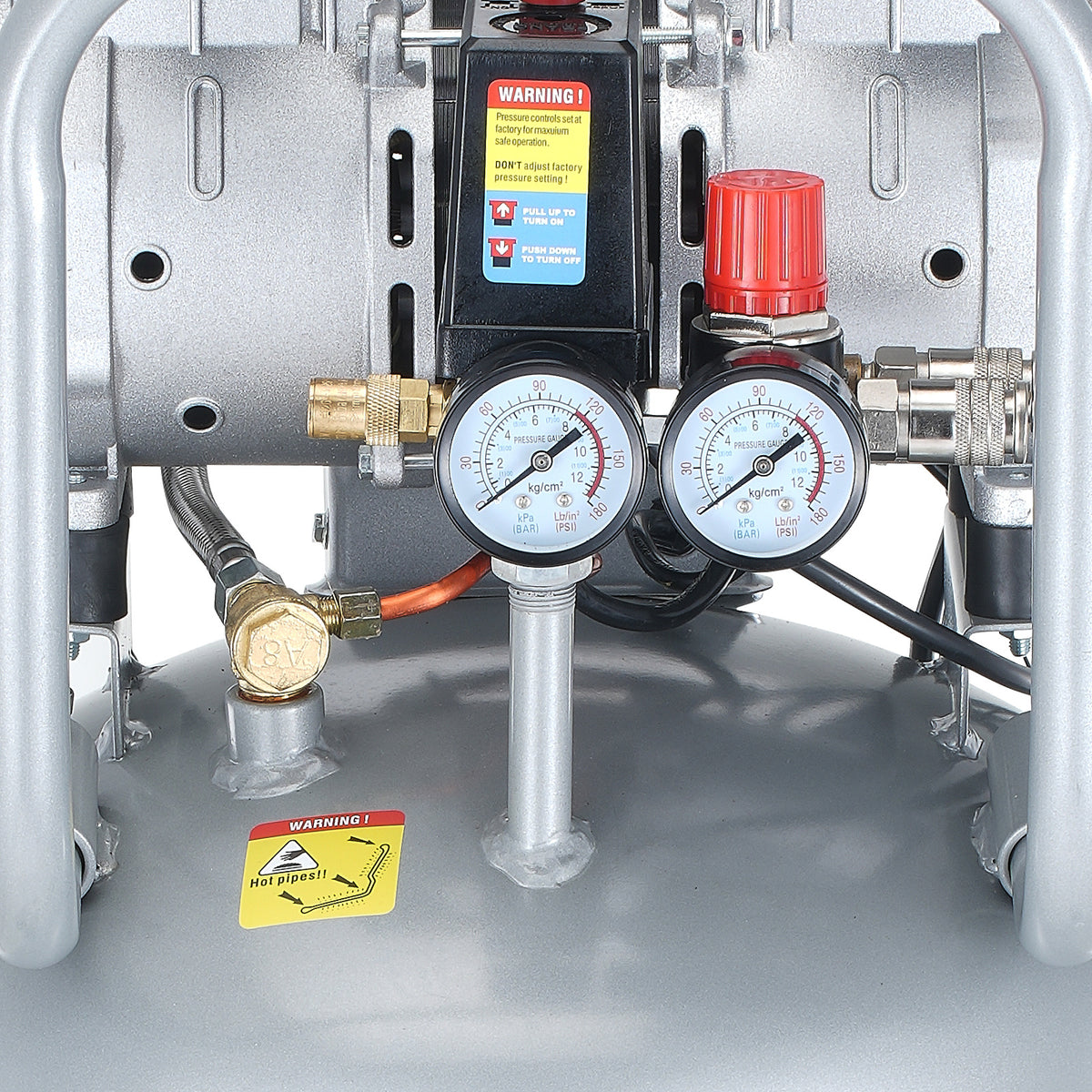 VEVOR 13 Gallon Air Compressor, 2HP 4.6 SCFM90PSI Oil Free Air Compressor Tank with 125PSI Max Pressure, 66dB Ultra-Quiet Compressor for Tire Inflation, Auto Repair, Woodwork Nailing, Spray Painting