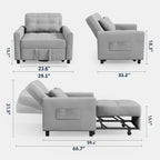 Asofer Convertible Sofa Chair 3-in-1, Adjustable Sleeper Chair Pullout Sofa Bed With Pillows, Comfortable Pullout Futon For Living Room Or Bedroom, Living Room Furniture | Modern Loveseat Design | Luxury Comfort Finish, Futon Sofa Bed, Best Gift