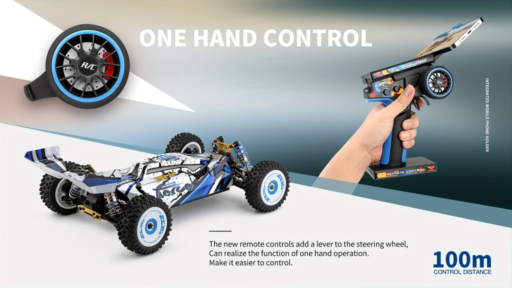 Wltoys 124017 75KM/H 4WD RC Car Professional Racing Car Brushless Electric High Speed Off-Road Drift Remote Control Toys for Boys with 2 Batteries