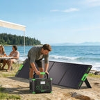 200 Watt Portable Solar Panel Compatible for Power Station - Foldable Solar Panel with MC4 Cable, High-Efficiency Single-Crystalline PV Cells, 4 Kickstands & Lightweight for RV, Camping, Off-Grid Power Generation