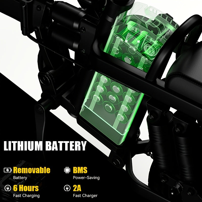 14" Lightweight And Foldable E-Bike, Max Load Capacity Of 330LBS, Rear Disc Brakes, 500W Motor, Up to 19.9MPH Speed, 6-hour Fast Charging, with Anti-theft Battery, Two Models Optional, for Commuting