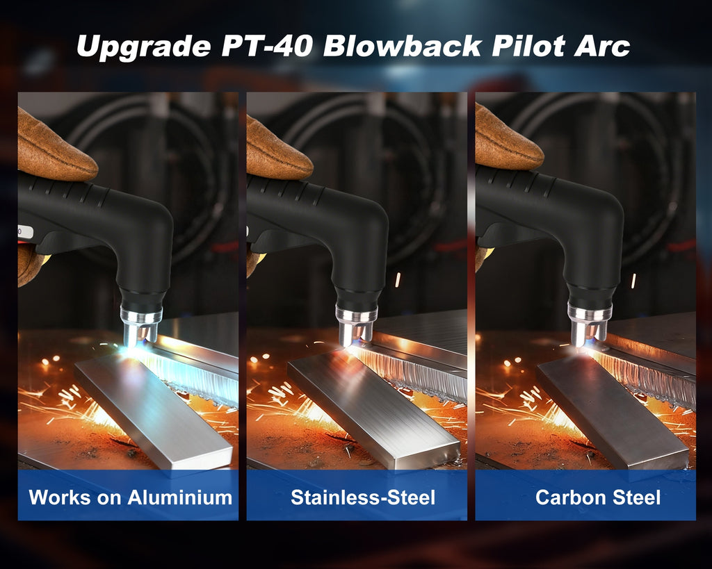 Reboot Plasma Cutter Non-High Frequency Non-Touch Pilot Arc, 120V/240V Dual Voltage, 1 Inch Max Cut 5/8 Inch Clean Cut, Mesh Cutting, 2T/4T, Large LED Display for Beginners
