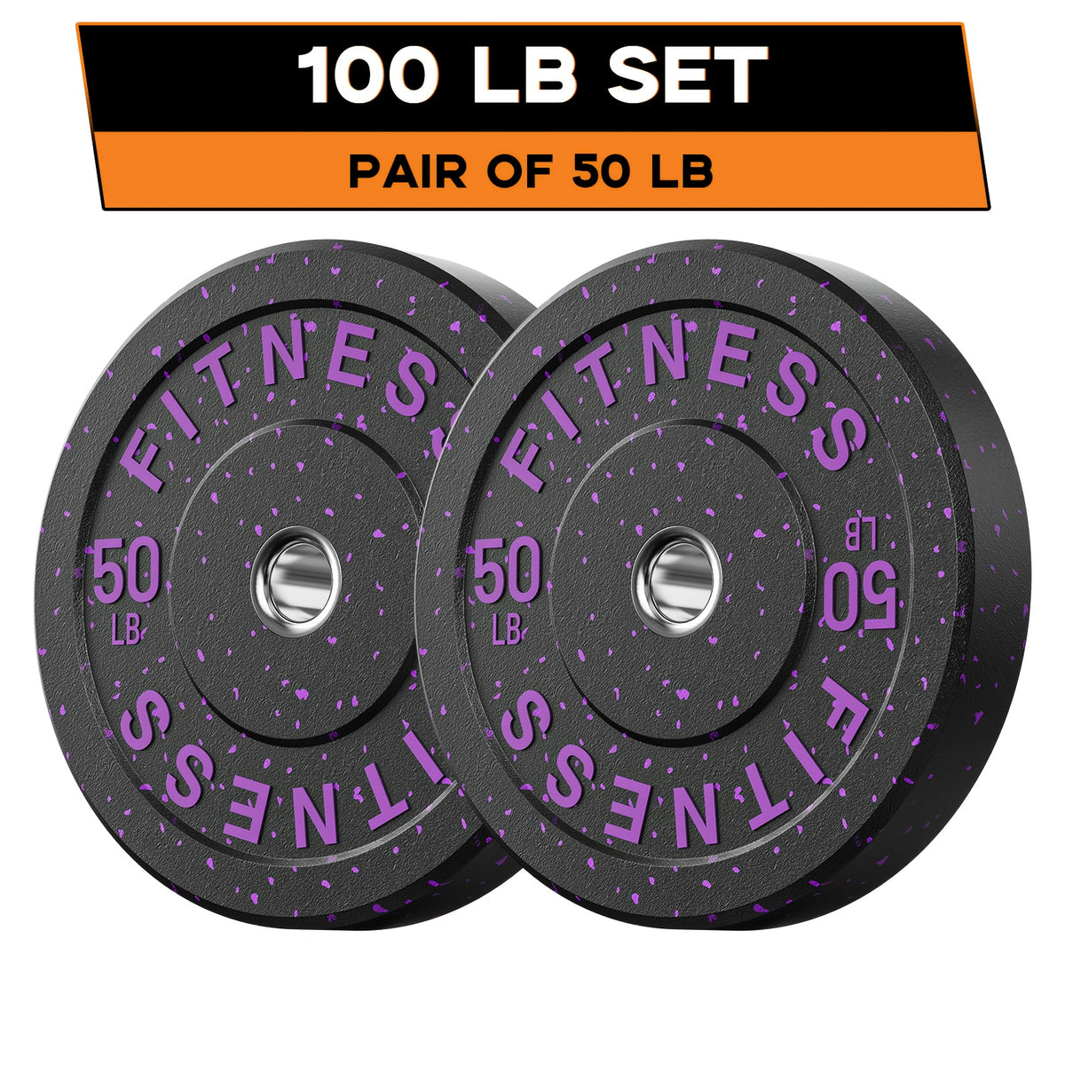 45-650Lbs High Bounce Bumper Plates, 2 Inch Colored Fleck Rubber Weight Plates For Heavy Lifters, Powerlifting, CrossFit, Deadlift, Squat, Home Gym, Strength Workout, For Men, Women, Big Weight Enthusiasts