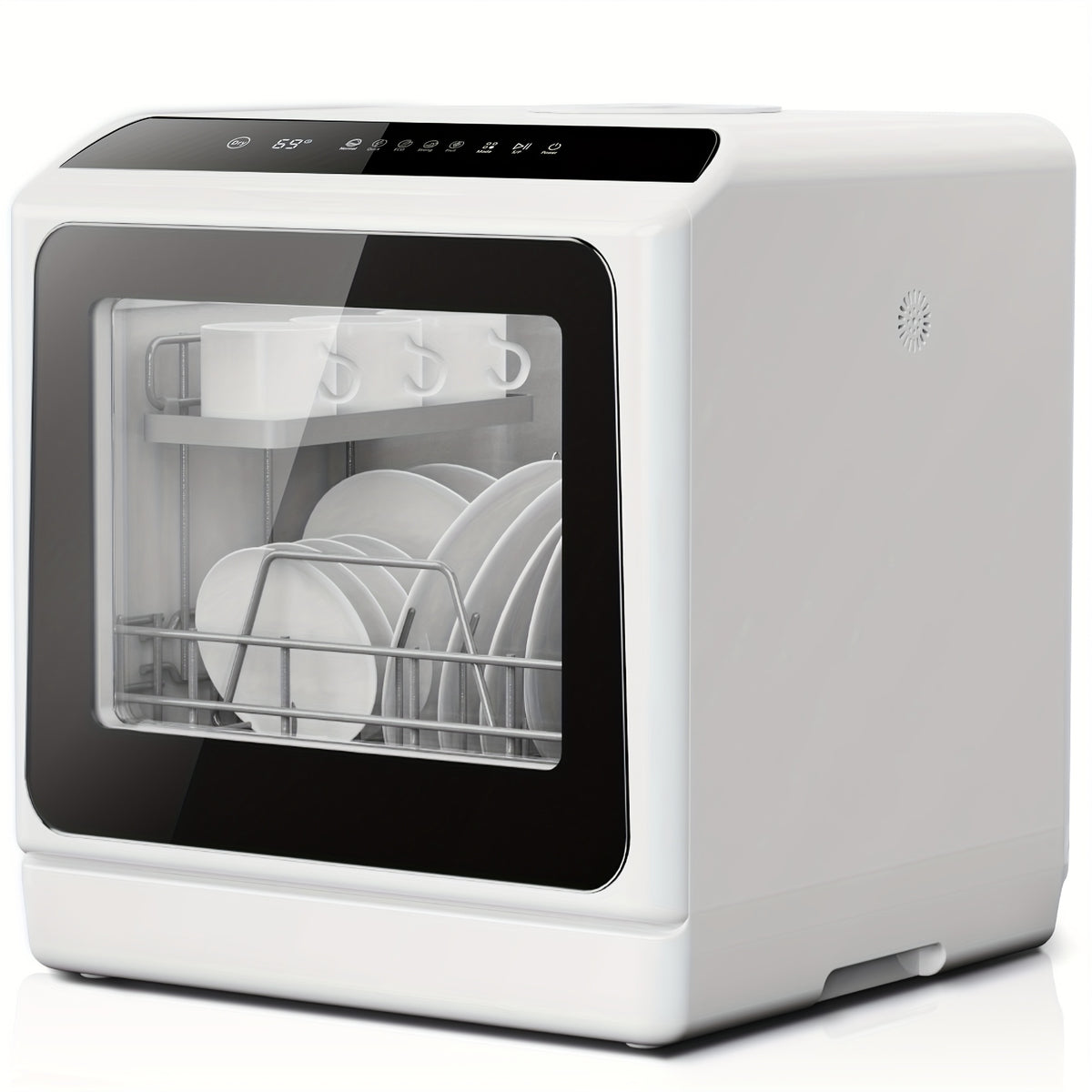 ICYGLEE Portable Mini Dishwasher, Compact Countertop Dishwasher, Equipped with a 5-Liter Built-In Water Tank, Ideal for Apartments And Motorhomes, Offers 6 Modes And Baby Care, No Plumbing Installation Required
