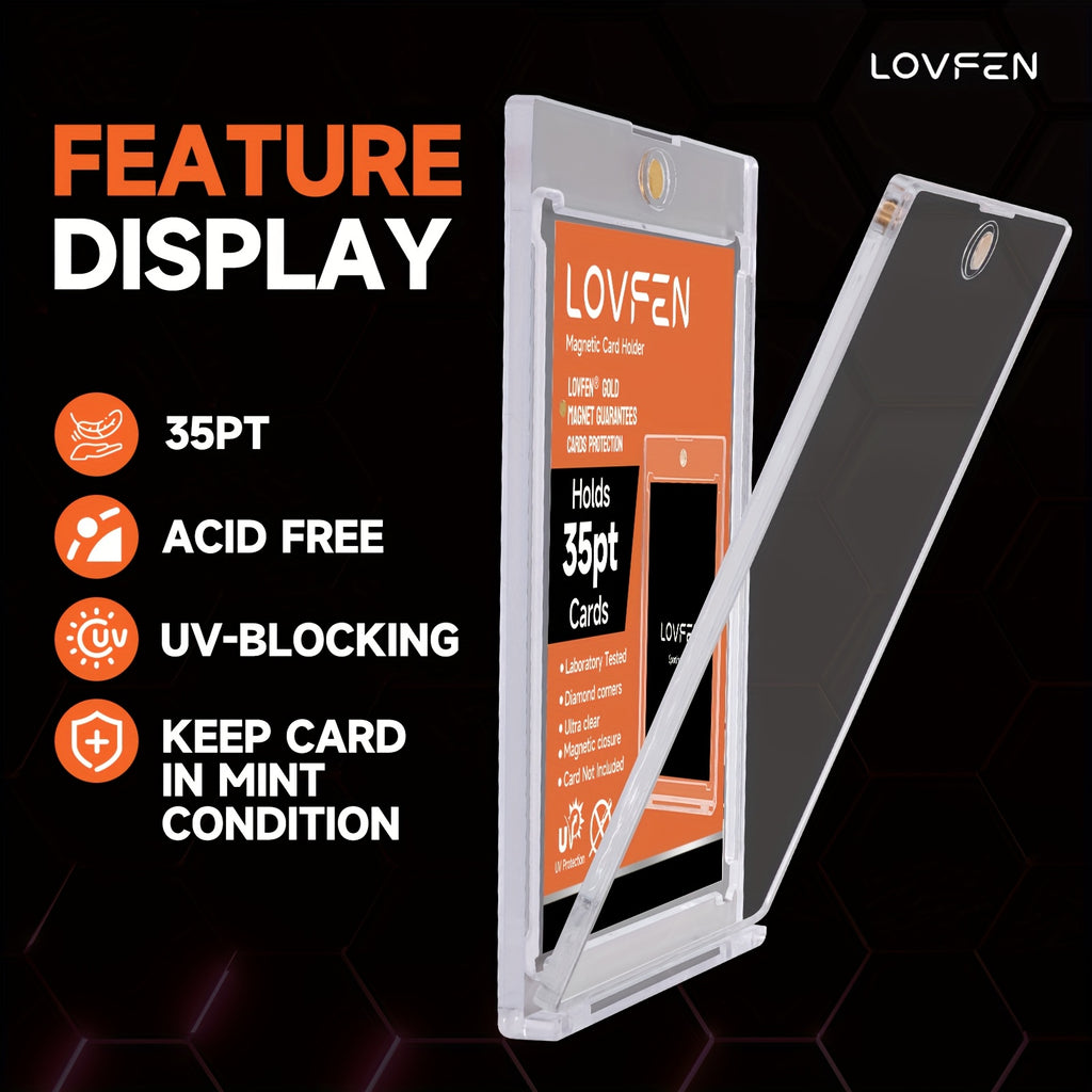LOVFEN 400Ct Thick Version Magnetic Card Holder 35Pt Magnetic Card Holders for Trading Cards Card Display Case Holders Protectors Sleeves Hard Plastic Cover for Sports Game Cards, Easter Gift