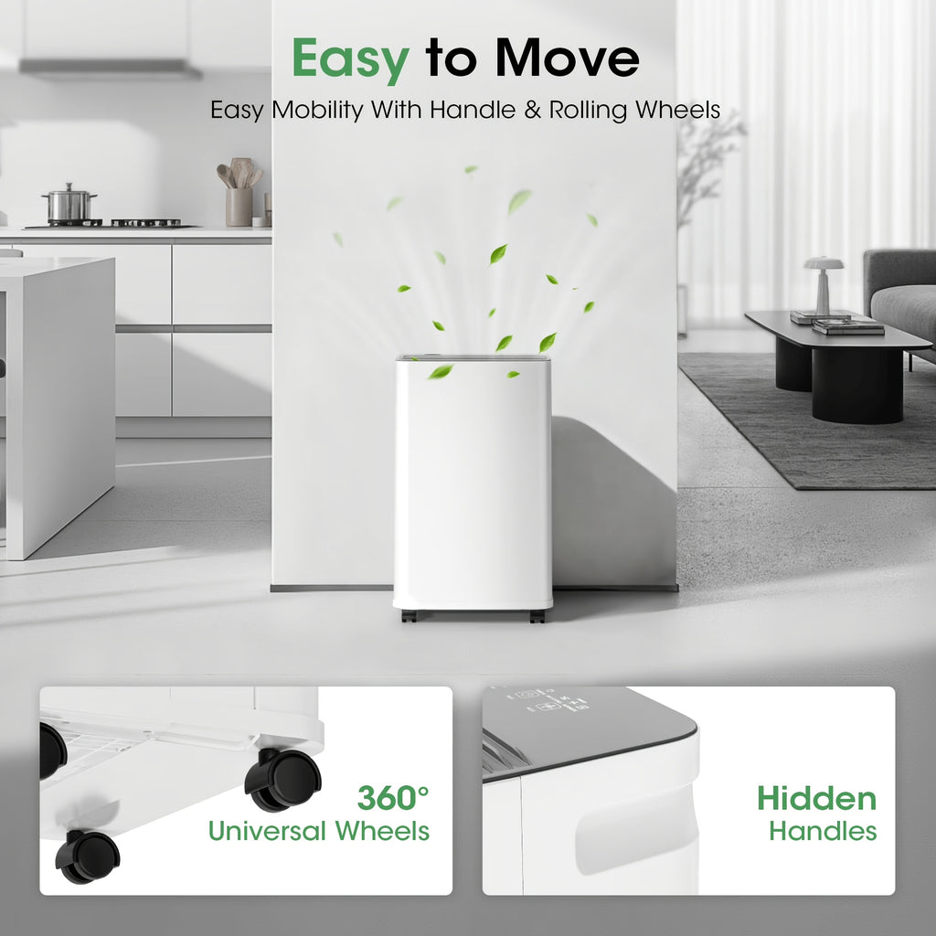 [Large Dehumidifier] Gunji 80pint/50pint/35pint/30pint, Large Dehumidifier for 3000/4500 Sq. Ft. Dehumidifier, 24H Residential Dehumidifier with Hose, Dehumidify/Dry/Air Delivery Mode, Humidity Display, Timer, Drain Hose