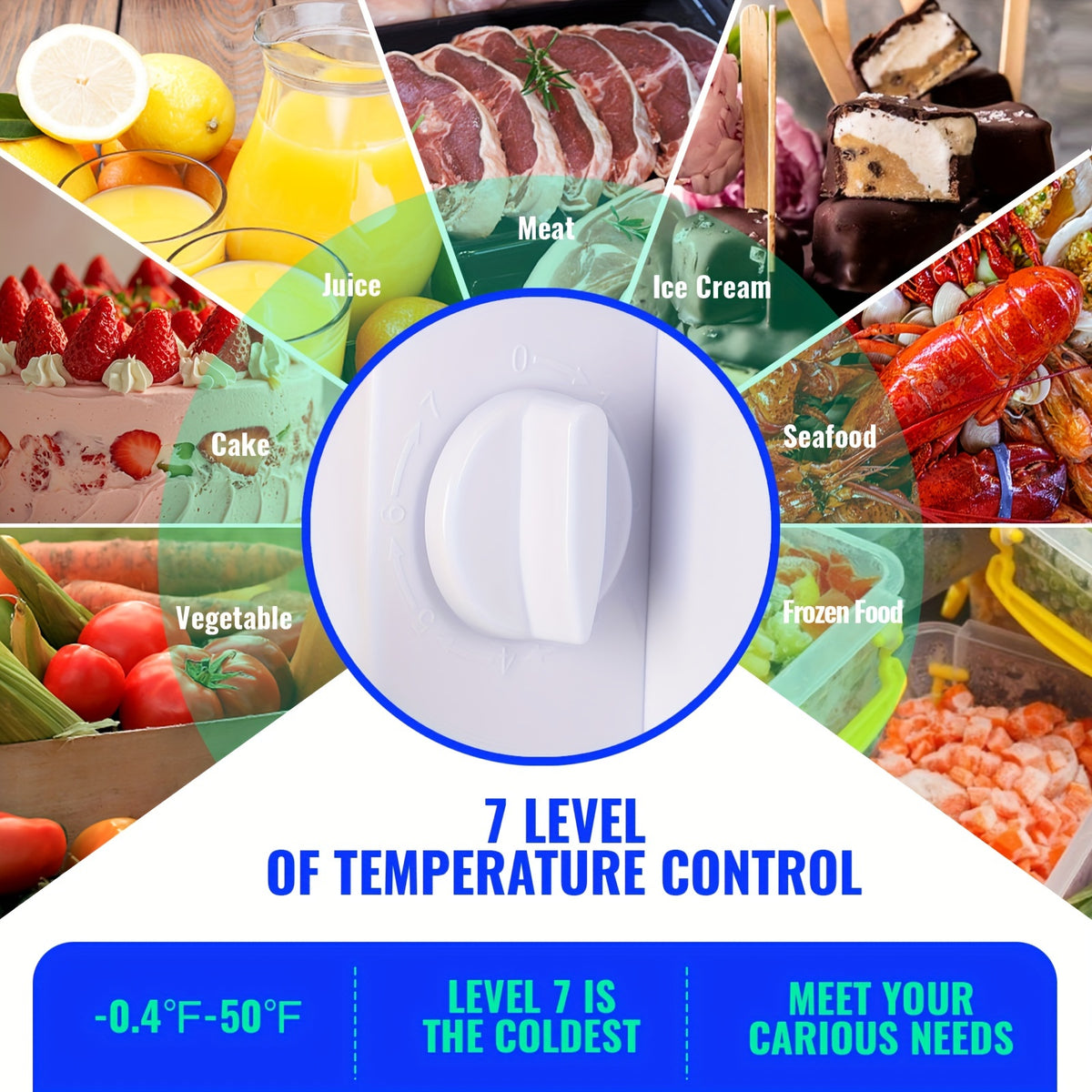 WANAI Compact Refrigerator 2.4 CU.FT Mini Fridge with Freezer Single Door Adjustable Temperature Side Door Wire Rack Suit for Dorm Office Apartment