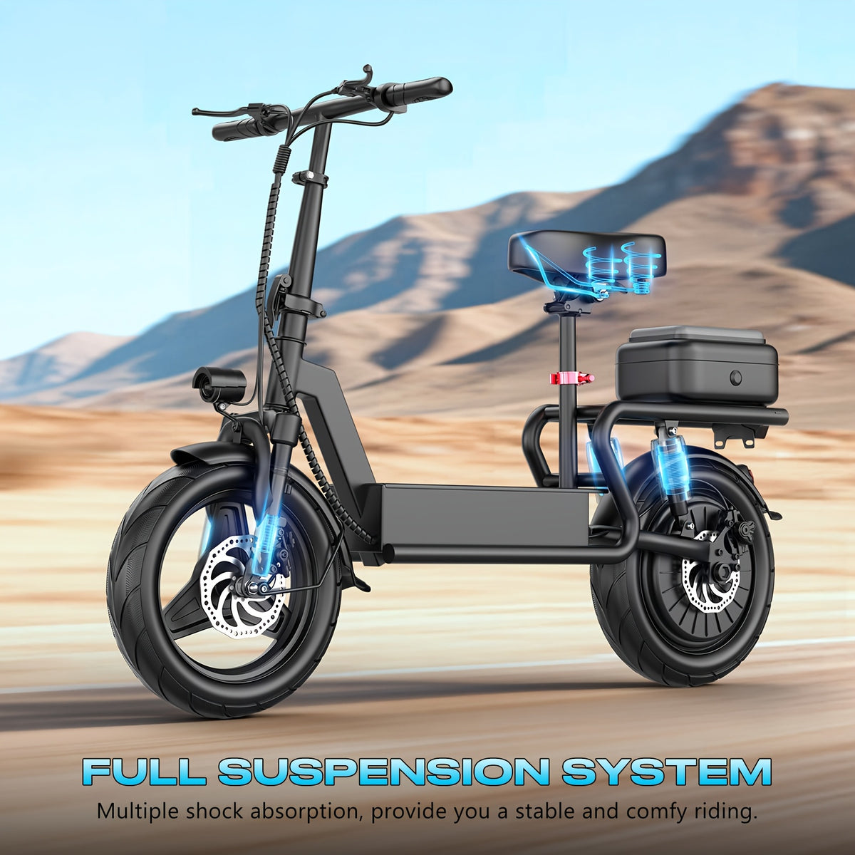 749W Powerful Motor Electric Scooter, 48V 18Ah Large Battery, 35 Miles Long Range, Detachable Rear Storage Box, Perfect for Commute Travel Shopping Campus
