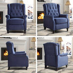 Mid-Century Pushback Recliner Chair with Fabric Upholstery for Living Room or Bedroom Seating