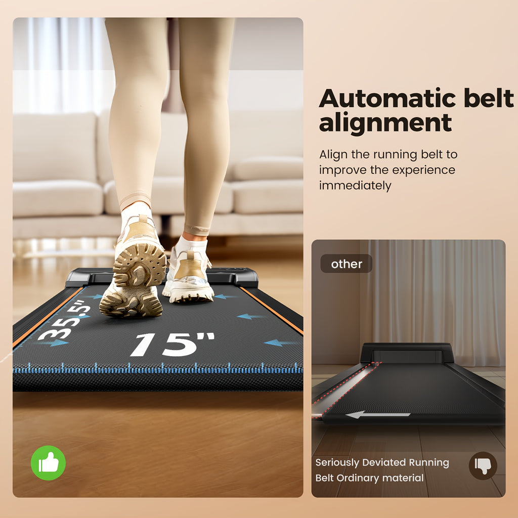 Portable 15% Incline Under Desk Walking Pad Treadmill, 2.5HP Lightweight Home Office Fitness Treadmill, 4-in-1 Walking Pad for Walking And Jogging Quiet, 265Lbs Capacity with Remote Control & LED Display, Walking Training, Weight Loss for Women