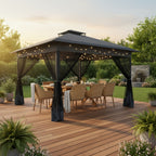 12x12ft/13x13ft Pop-Up Gazebo, Canopy with 4 Removable Mosquito Nets, Includes 4 Sandbags And Carry Bag, 3 Height Adjustments, Outdoor UV-Protective Gazebo, Easy to Carry And Set Up, Ideal for Gardens, Lawns, Parties, Camping, Fairs, Outdoor Events