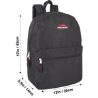 24 Pack of 17”L Classic Traditional Color Backpacks with 20 Piece Stationary Kits Containing 1 Notebook, 1 Folder, 3 Pencils, 3 Pens, 1 Pencil Sharpener, 2 Erasers & More!