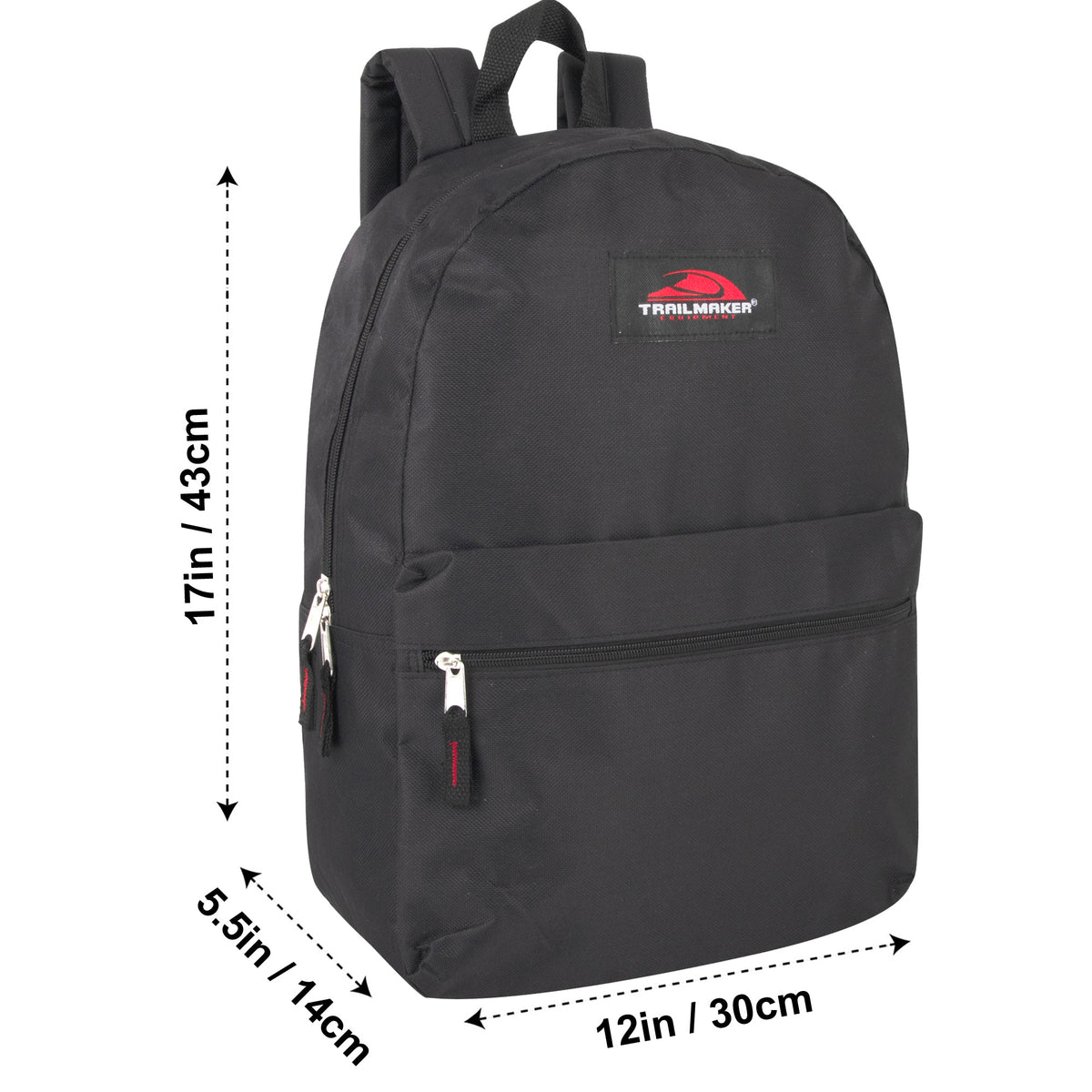 24 Pack of 17”L Classic Traditional Color Backpacks with 20 Piece Stationary Kits Containing 1 Notebook, 1 Folder, 3 Pencils, 3 Pens, 1 Pencil Sharpener, 2 Erasers & More!