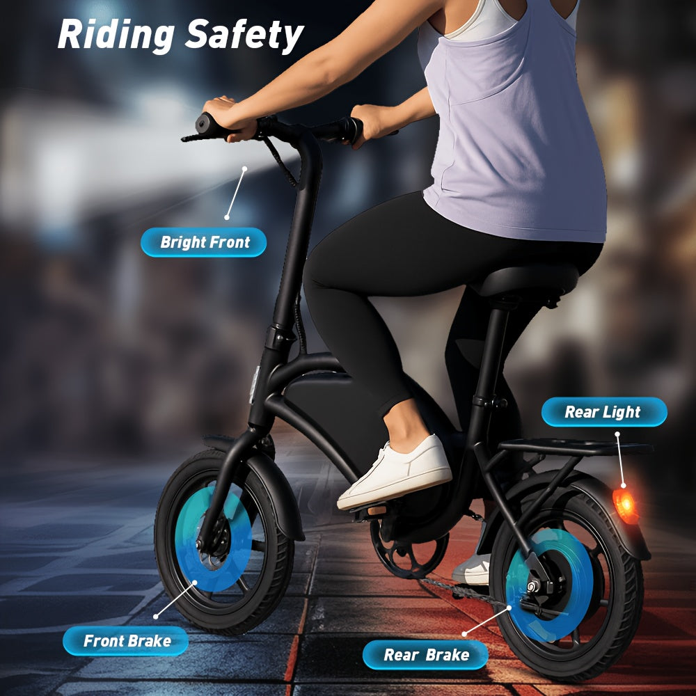 Folding Electric Bike for Adults, D3Fmini 14-Inch Commuter E-Bike with LCD Display and 350W Motor