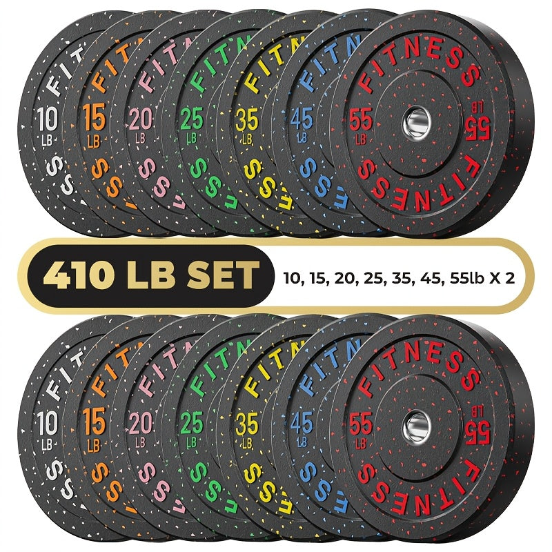 High Bounce Bumper Plates, 2-Inch Weight Plates for Weight Lifting And Strength Training, Colored Rubber Weight Plates for Home Gym