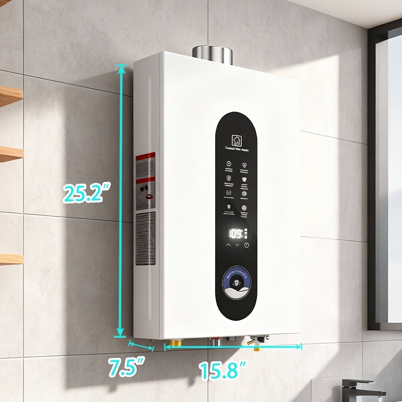 14/16/18 Liter Instant Water Heater, Flow Rate 3.7-4.76 GPM/95540-122837 BTU, Suitable for Indoor Installation.