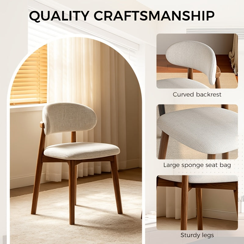 Medieval Modern Style Dining Chair Set (2pcs/4pcs Set) with Curved Backrest, Ergonomic Cushioned Chair Surface, Natural Wooden Legs with Adjustable Anti Slip Foot Pads, Sturdy Frame, Suitable for Kitchens, Restaurants, Cafes, And Dining Rooms