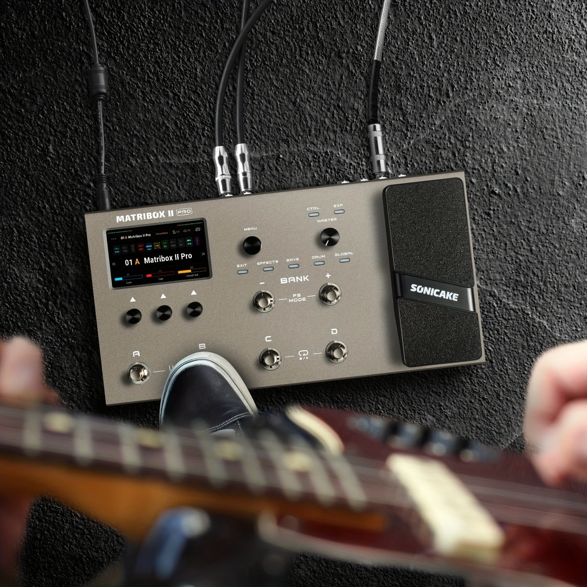 SONICAKE Matribox II Pro Guitar & Bass Amp Modeling Multi-Effects Pedal with 4.3" Touchscreen, 63 Amps/93 Pedals/61 Cabinets, IR Simulation, Expression Pedal, MIDI, USB Audio Interface, FX Loop, Metal Chassis, Guitar Effects Pedals, Live Performance Gear,