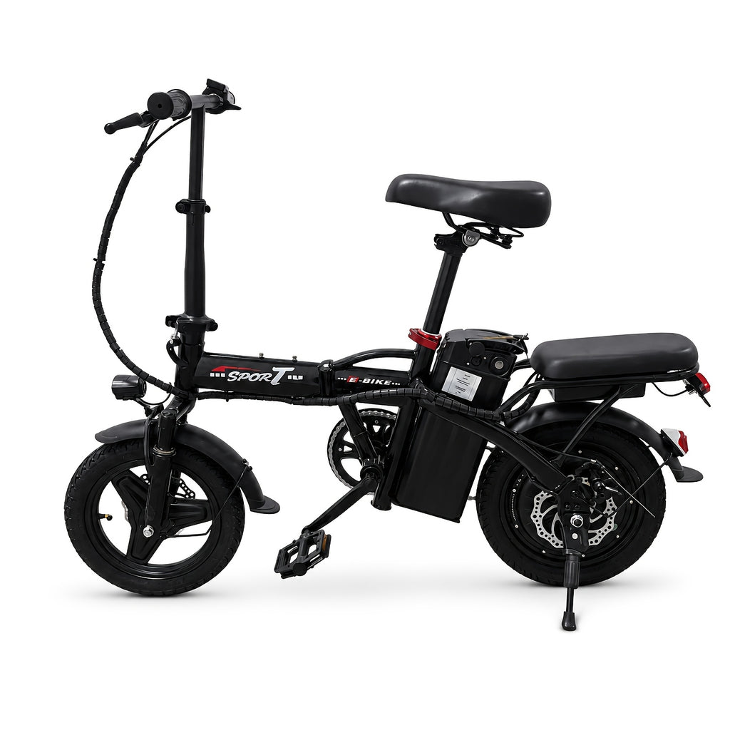 Folding Electric Bicycle, Peak Power 500 Watts, 20 Miles/Hour Brushless Motor, 14-Inch Tires, 48-Volt 10 Ampere-Hour Detachable Battery, Adult Electric Bicycle, Electric Bicycle, Suitable for Urban Commuting, Is The Best Choice for a Gift
