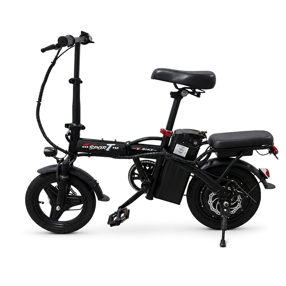 Folding Electric Bicycle, Peak Power 500 Watts, 20 Miles/Hour Brushless Motor, 14-Inch Tires, 48-Volt 10 Ampere-Hour Detachable Battery, Adult Electric Bicycle, Electric Bicycle, Suitable for Urban Commuting, Is The Best Choice for a Gift