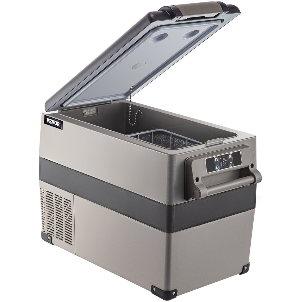 VEVOR 12 Volt Refrigerator 45L (48qt) Fast Cooling Portable Freezer (-468) Car Fridge with 12/24v DC & 110-240v AC for Travel, Camping and Home Use, 48 Quart, Black