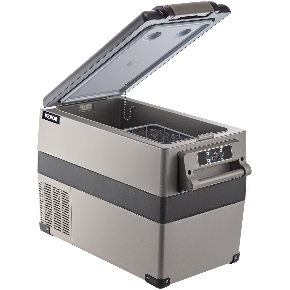 VEVOR 12 Volt Refrigerator 45L (48qt) Fast Cooling Portable Freezer (-468) Car Fridge with 12/24v DC & 110-240v AC for Travel, Camping and Home Use, 48 Quart, Black