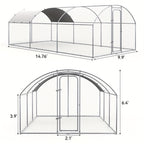 SNDM Chicken Coop Large Metal Chicken Run Upgrade Wire Mesh Chicken Pen with Water-Resident And Anti-Uv Cover, Duck Rabbit House Outdoor