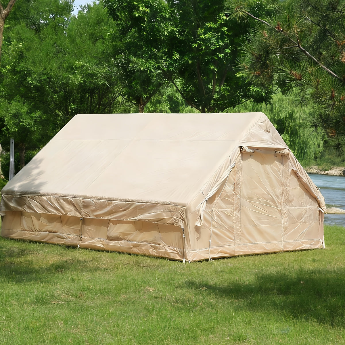 6.3/12 Square Meter Luxury Inflatable Tent, 4-6/8-10 Person All-Season Tent, Easy to Set Up