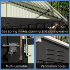 GUNJI 8 X 12ft Outdoor Metal Storage Shed, Garden Shed with 2 Shelves, Tool Sheds for Backyard Garden Patio Lawn