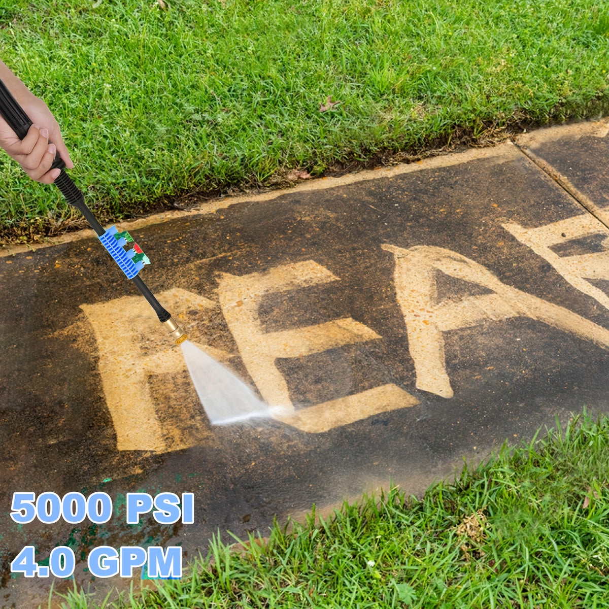 Heavy-Duty Electric Pressure Washer 5000PSI 3.0 GPM Power Washer Suitable for Cars, Driveways, Patios, Fences with Foam Cannon & 4 Quick Connect Nozzles, High Pressure Washing Machine for Home, Outdoor, Suitable for Plug (-Type Plug)