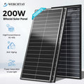 Werchtay 200W Solar Panel, 12V Monocrystalline High-conversion Photovoltaic Modules, Suitable for Off-grid Systems Such As RVs, Home Battery Charging, Stadiums, And Industrial Power Applications(100W*2/100W*1)
