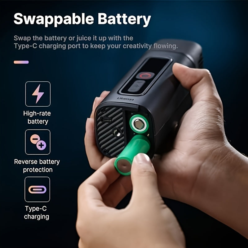ULANZI FM01 Handheld Haze Machine with Compatible for Photo Effects - Manual Trigger Fog System, Refillable Tank & Portable Mist Generator Suitable for Indoor Parties, Studio Effects, Stage, Smoke for Photoshoots