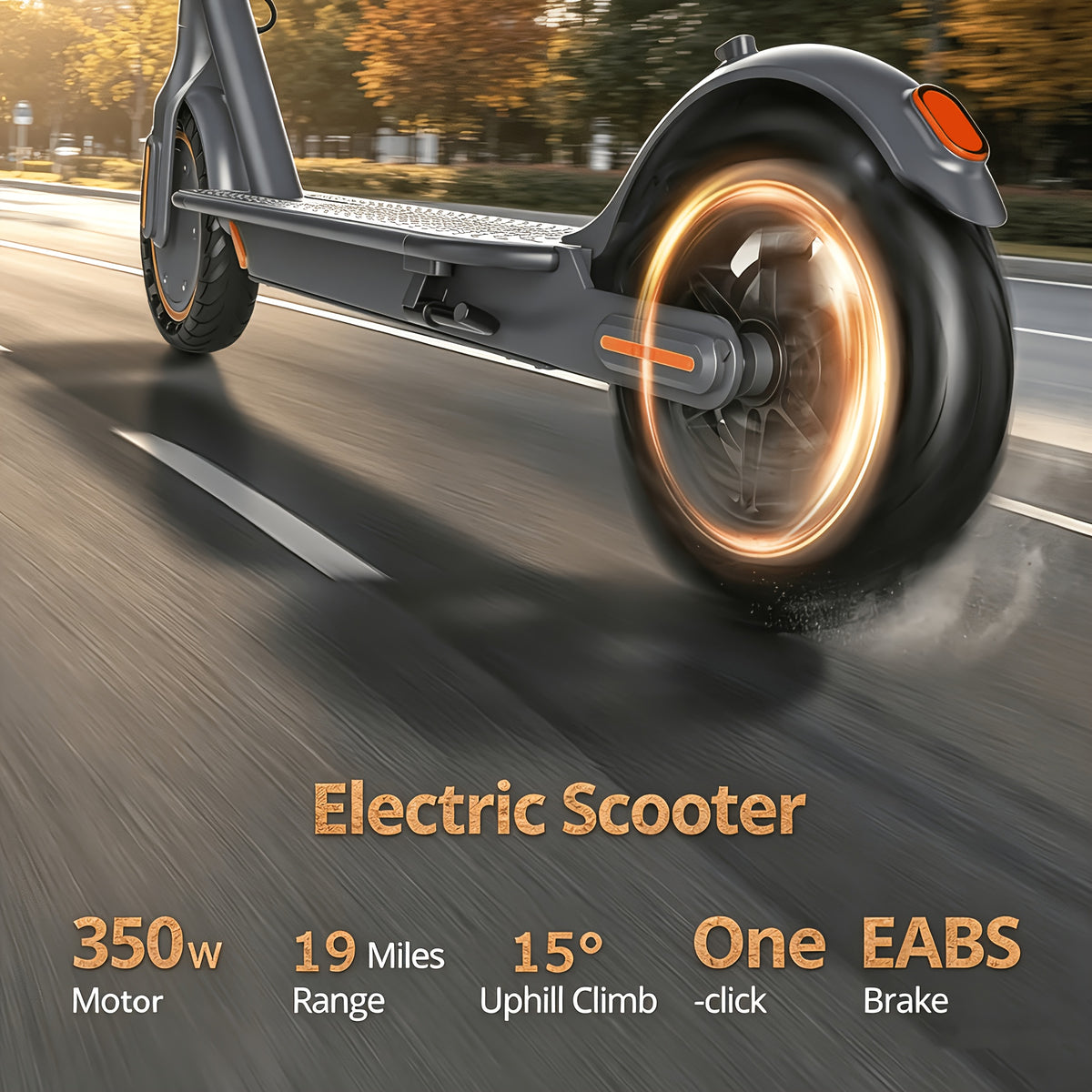 Long Distance Range, Foldable Adult Electric Scooter, 350W Motor, 8.5" Anti-Slip Solid Tires, Smart APP & LCD Dashboard, 3 Adjustable Speeds, Dual Safe Brakes, LED Headlight Taillight, Built-in Bell, Aluminum Alloy Frame, 265 LBS Max Load