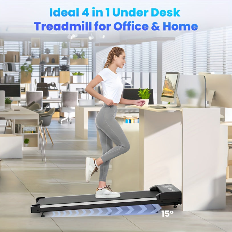 4-In-1 Walking Pad with 15% Incline, Portable Under Desk Treadmill, for Home And Office Use, 2.5 HP Silent Walking Treadmill, Supports Up to 265 Lbs, for Walking And Jogging, Christmas Surprise Gift, Without Battery