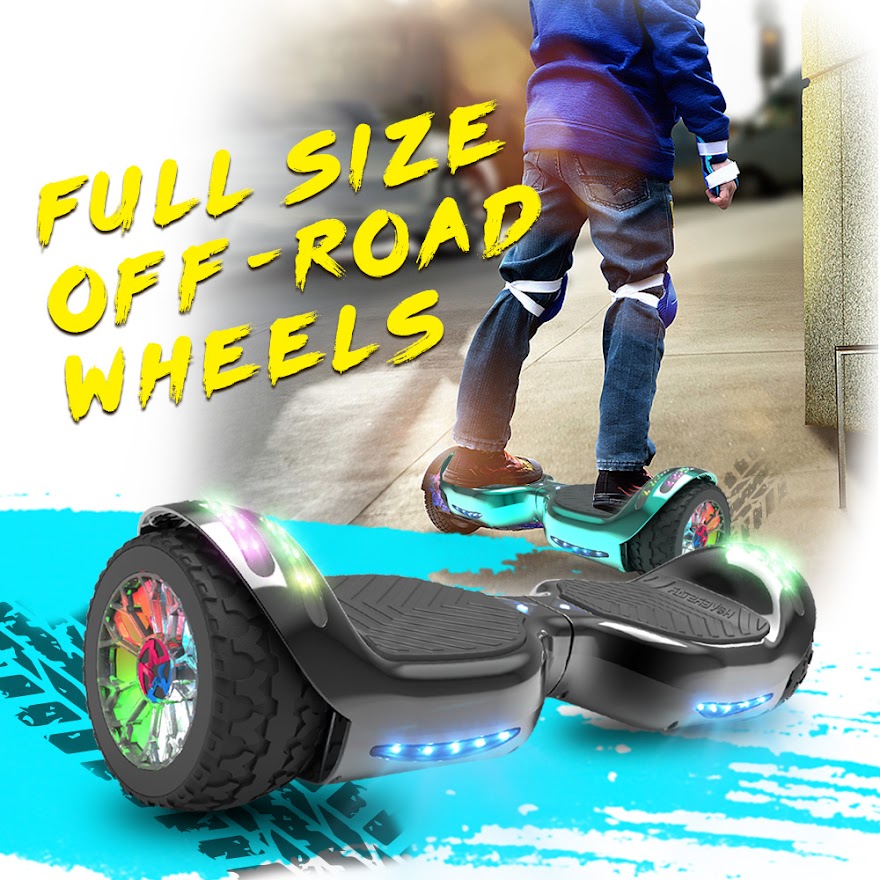 6.5-Inch Hoverboard with 10-Mile Range and 7 MPH Top Speed, Self-Balancing Electric Scooter with Dual Motors, Portable Design and Smooth Riding Performance. The compact 6.5-inch wheels provide responsive handling and easy control, while the rechargeable b