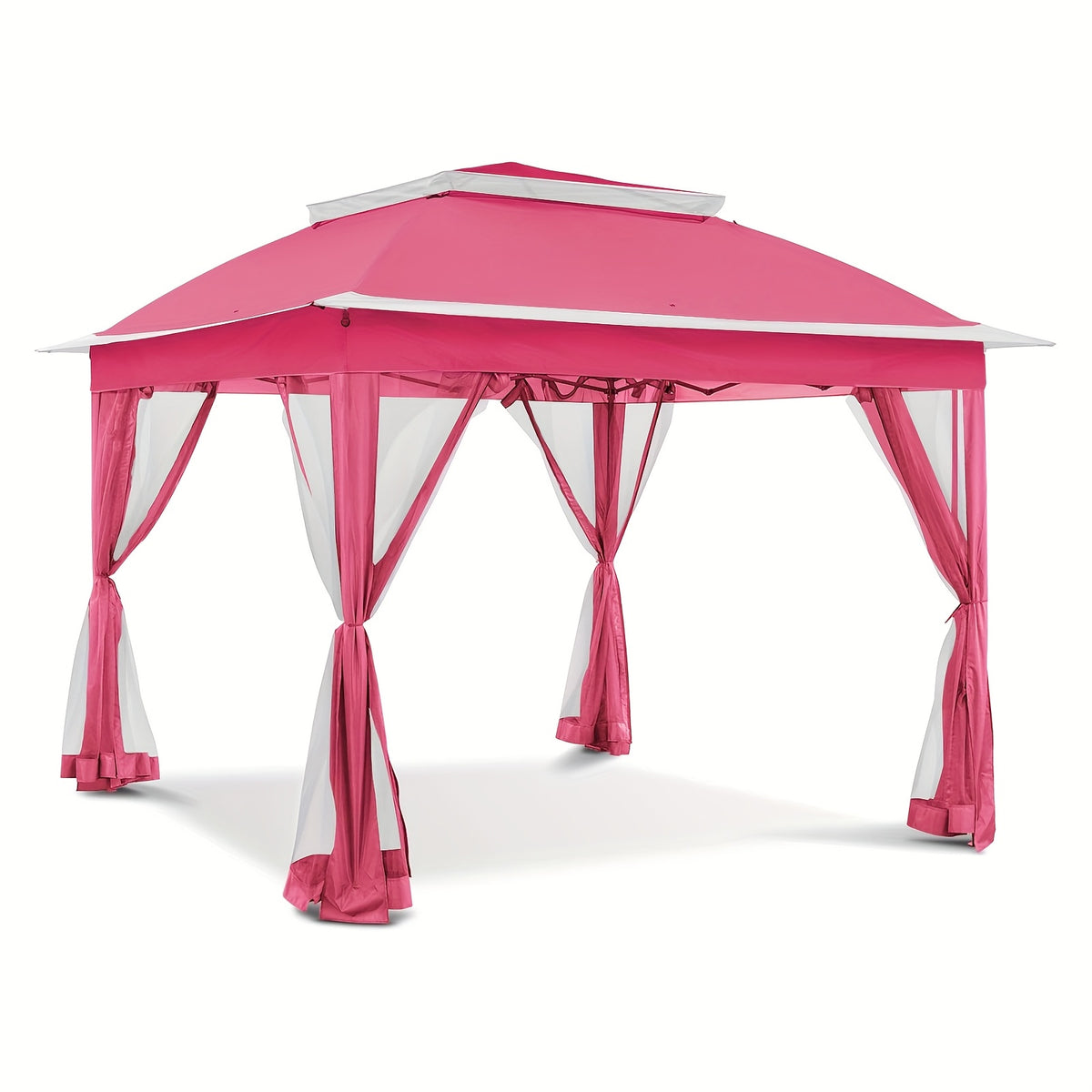 11x11 Instant Pop-Up Gazebo Tent with Mosquito Netting Suitable for Outdoor, Portable Canopy for Camping, Picnic, Backyard, Poolside - Setup, No Assembly Required, Lightweight Frame & Netted Walls for