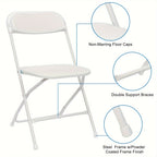 Set of 10 Classic Plastic Folding Chairs for The Garden in White And Black