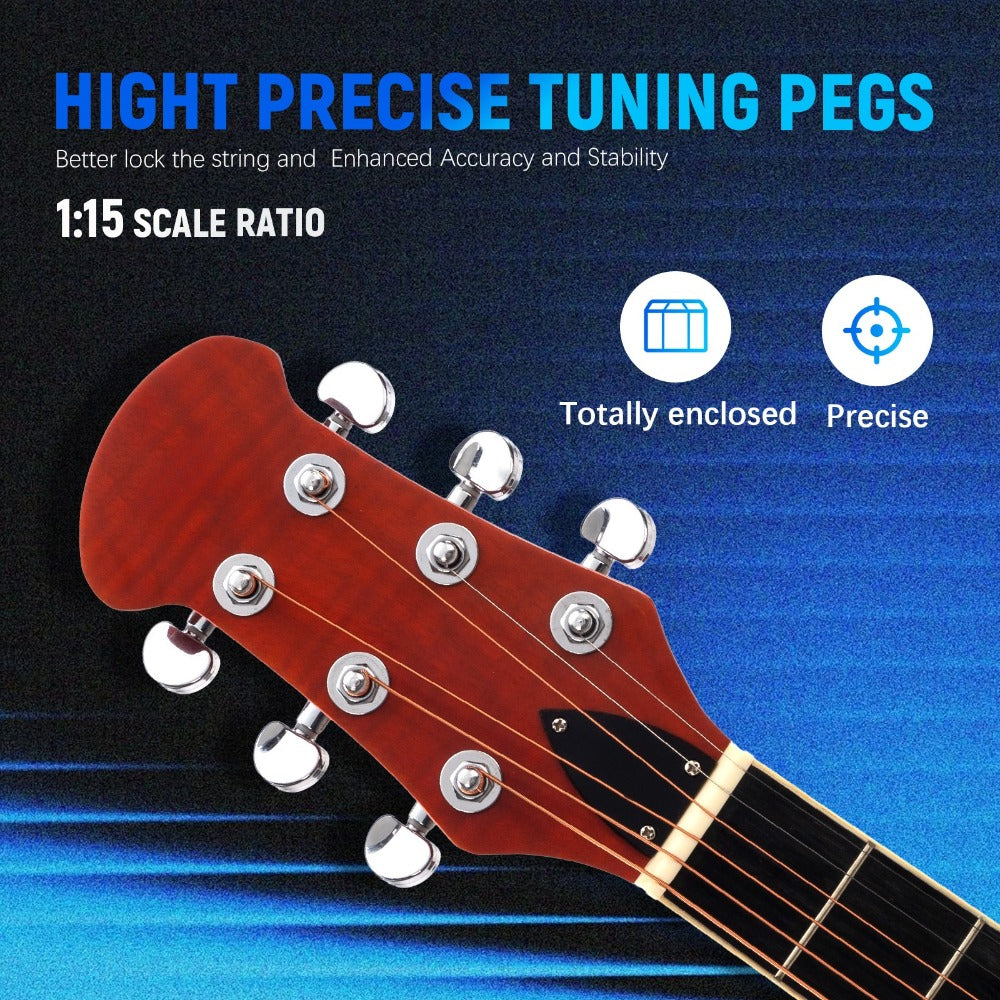 [Birthday Festival Gift] Bonnlo 41in Cutaway Acoustic-Electric Guitar, Basswood Body&ABS Back, Full Size Acoustic Guiatr Starter Kit for Beginner, Birthday/Festival Gift for Muisc Lover