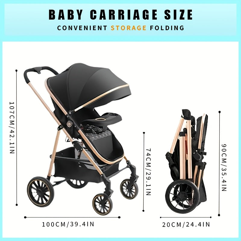 A Versatile Baby Stroller with Large Wheels That Allows The Child to Sit, Recline, And Change Direction