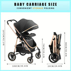 A Versatile Baby Stroller with Large Wheels That Allows The Child to Sit, Recline, And Change Direction