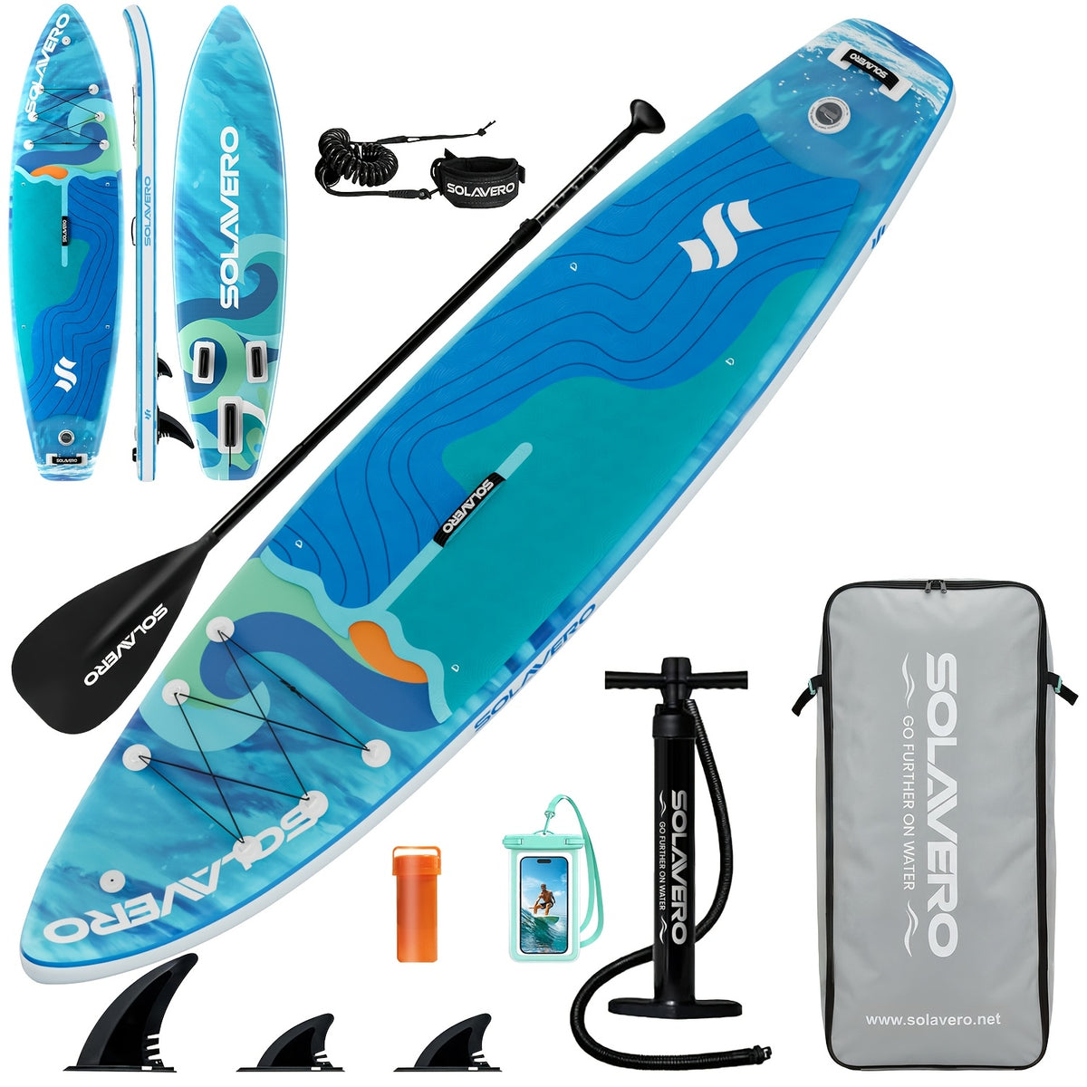 131.89in Inflatable Stand Up Paddle Board, Extra Wide Stable SUP with Premium Accessories Blow Up Paddle Board for Adults, Suitable for Sea And Lake, All Skill Levels