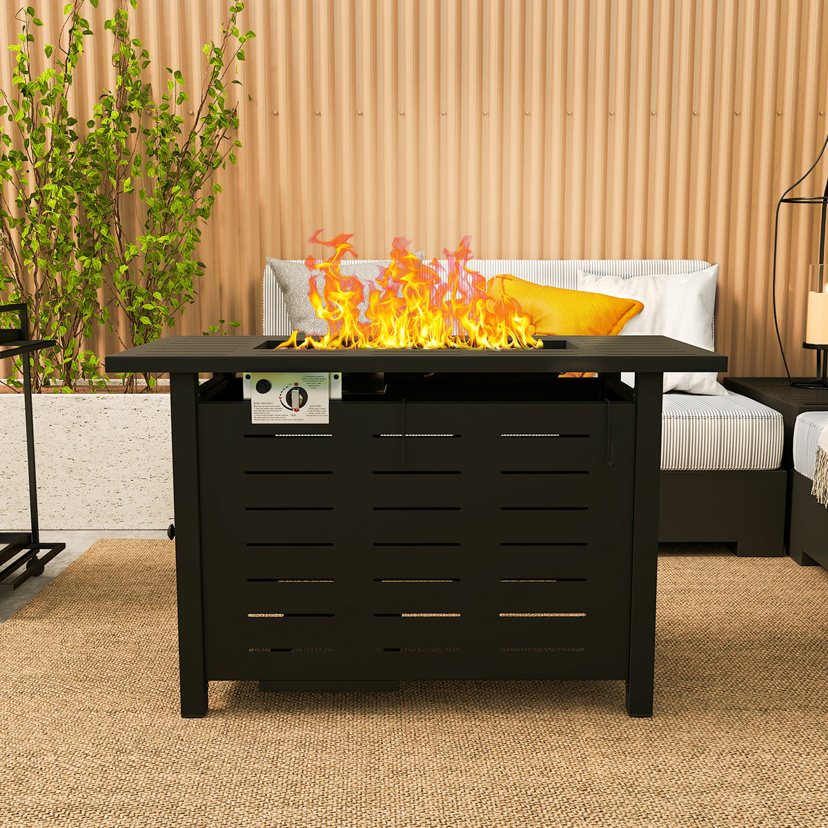 Propane Fire Pit Table for Dining and Outdoor Heat in 28 40 or 44 Inch Sizes – 50000 BTU Output