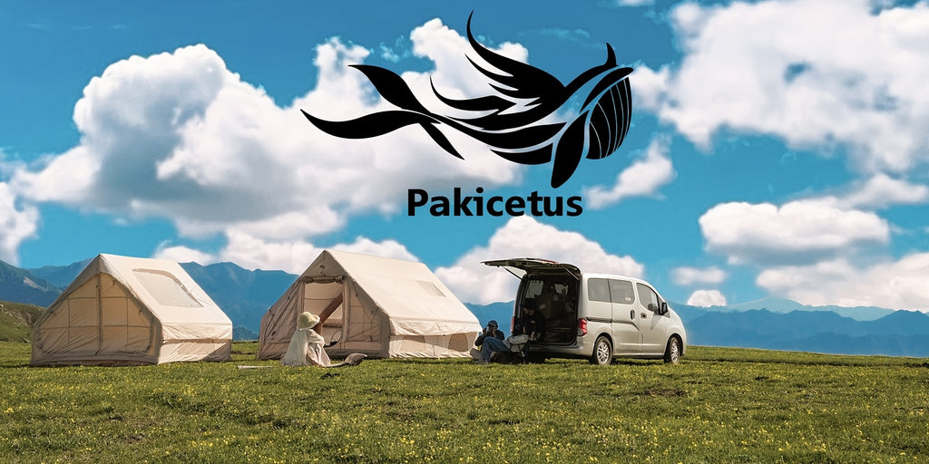 Pakicetus 2-4-6-8 Person Summer Camping Inflatable Tent, Quick Air Circulation with Breathable Mesh Design, Weather-Resistant Oxford Cloth Material Four-Season Camping Cabin, Spacious Full Mesh Windows and Door, Easy Setup with Manual Pump