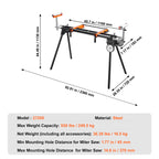 Miter Saw Stand 550lbs Load Capacity Steel Collapsible Stand for Miter Saw